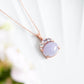 Crown Lavender Jade Pendant in 9K Rose Gold - Lilac Sapphire