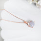 Crown Lavender Jade Pendant in 9K Rose Gold -White Sapphire