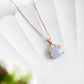 Crown Lavender Jade Pendant in 9K Rose Gold -White Sapphire