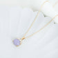 Crown Lavender Jade Pendant in 9K Yellow Gold -White Sapphire