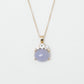 Crown Lavender Jade Pendant in 9K Yellow Gold -White Sapphire