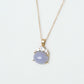 Crown Lavender Jade Pendant in 9K Yellow Gold -White Sapphire