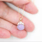 Crown Lavender Jade Pendant in 9K Yellow Gold -White Sapphire