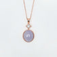 Solitaire Lavender Jade Pendant in 9K Rose Gold