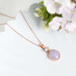 Solitaire Lavender Jade Pendant in 9K Rose Gold