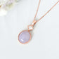 Solitaire Lavender Jade Pendant in 9K Rose Gold