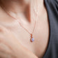 Solitaire Lavender Jade Pendant in 9K Rose Gold