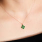 Luxe Green Jade Clover Pendant Necklace - 1523JPR