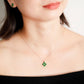 Luxe Green Jade Clover Pendant Necklace - 1523JPR