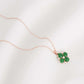 Luxe Green Jade Clover Pendant Necklace - 1523JPR