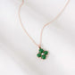 Luxe Green Jade Clover Pendant Necklace - 1523JPR