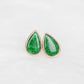 Unique Jade Bezel Ear Studs - 1524JER