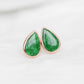 Unique Jade Bezel Ear Studs - 1524JER