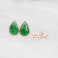 Unique Jade Bezel Ear Studs - 1524JER