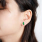 Unique Jade Bezel Ear Studs - 1524JER