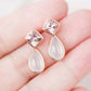 Morganite and Detachable Snow Jade Earrings - 1525JER