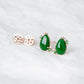 Green Jade Icing Earrings - 1527JER