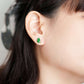 Green Jade Icing Earrings - 1527JER