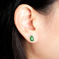 Green Jade Icing Earrings - 1527JER