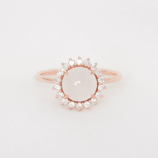 Snow Jade Sun Halo Ring - 1529JRR