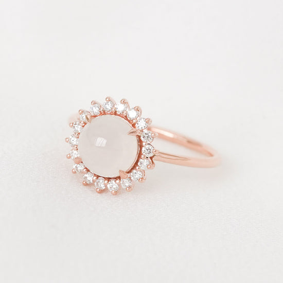 Snow Jade Sun Halo Ring - 1529JRR