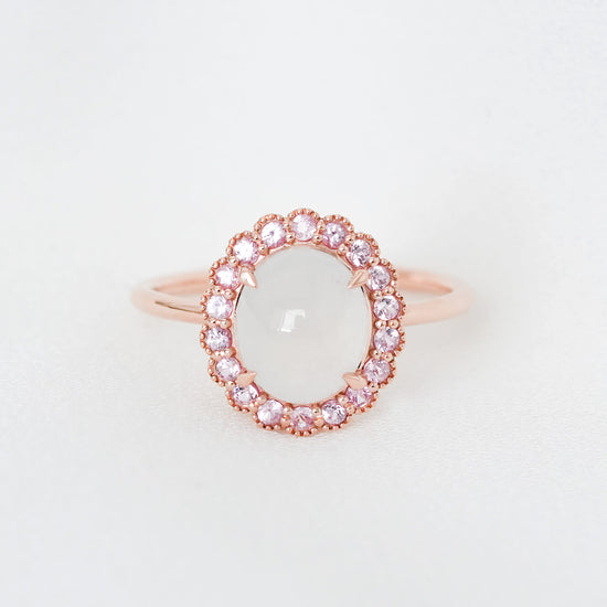 Snow Jade Elegance Halo Ring - 1530JRR