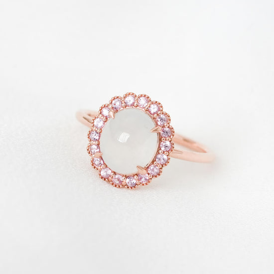 Snow Jade Elegance Halo Ring - 1530JRR