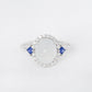 Snow Jade Mod Halo Ring - 1531JRW