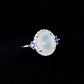 Snow Jade Mod Halo Ring - 1531JRW