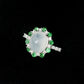 Snow Jade Scallop Halo Ring - 1532JRW