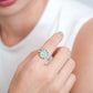 Snow Jade Scallop Halo Ring - 1532JRW