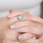 Snow Jade Scallop Halo Ring - 1532JRW