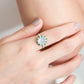 Snow Jade Scallop Halo Ring - 1532JRW