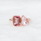 Tourmaline and Morganite Toi Et Moi Ring - 1537TMR