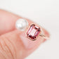 Tourmaline and Akoya Pearl Toi Et Moi Ring - 1539TPR