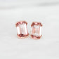 Tourmaline Corset Bezel Ear Studs - 1543TER