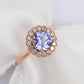 Tanzanite Elegance Halo Ring - 14K Rose Gold 1546TRR