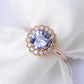 Tanzanite Elegance Halo Ring - 14K Rose Gold 1546TRR