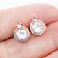 Peak Halo Moonstone Earrings - 1548MER