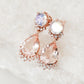 Moonstone and Detachable Morganite Drip Earrings - 1549MER