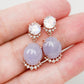 Moonstone and Lavender Jade Drip Earrings - 1550MER