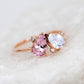 Morganite and Moonstone Twinspark Ring - 1553MRR