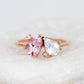 Morganite and Moonstone Twinspark Ring - 1553MRR