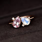 Morganite and Moonstone Twinspark Ring - 1553MRR