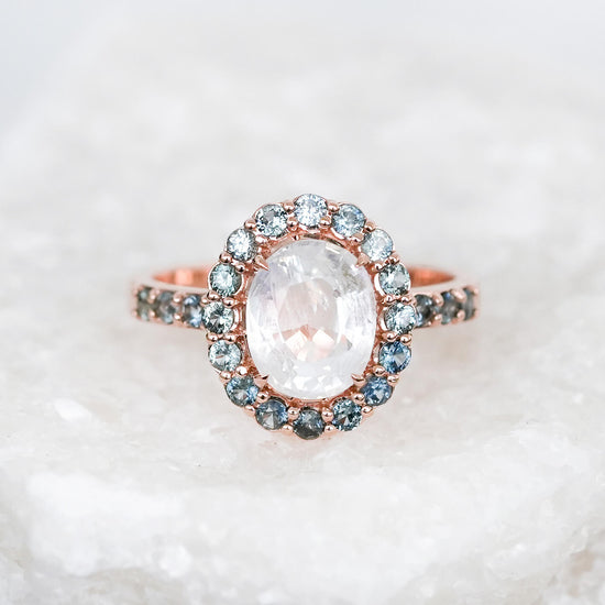Moonstone Aurora Halo Ring - 1554MRR