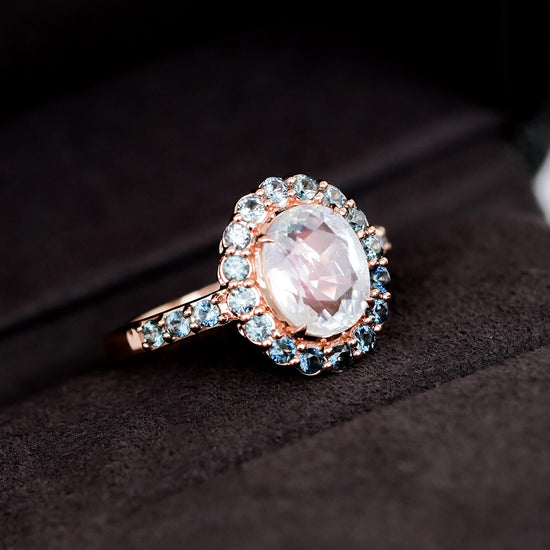 Moonstone Aurora Halo Ring - 1554MRR