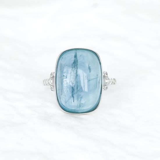 Aquamarine Anchor Ring - 1560ARW