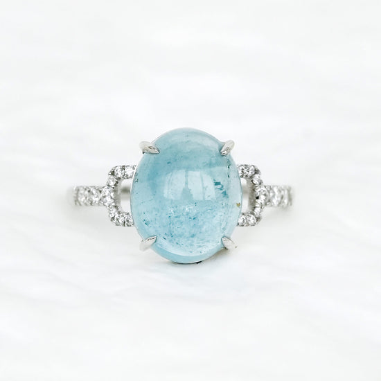 Aquamarine Anchor Ring - 1564ARW