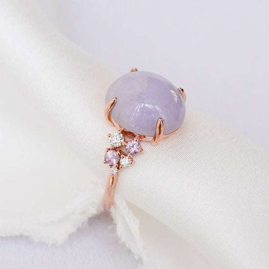 Lavender Jade Stardust Ring - 1567LRR
