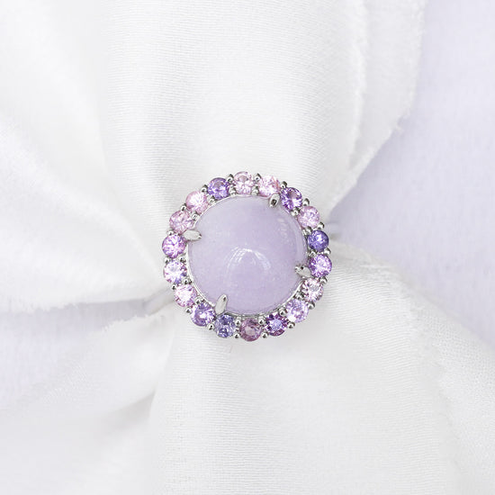 Lavender Jade Unicorn Halo Ring - 1569LRW